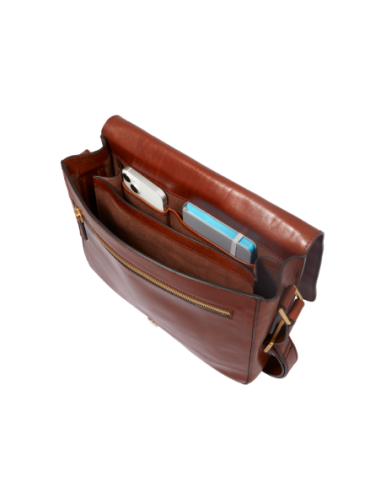 Cartella messenger in pelle uomo The Bridge Story Uomo – Marrone/Oro - foto 5