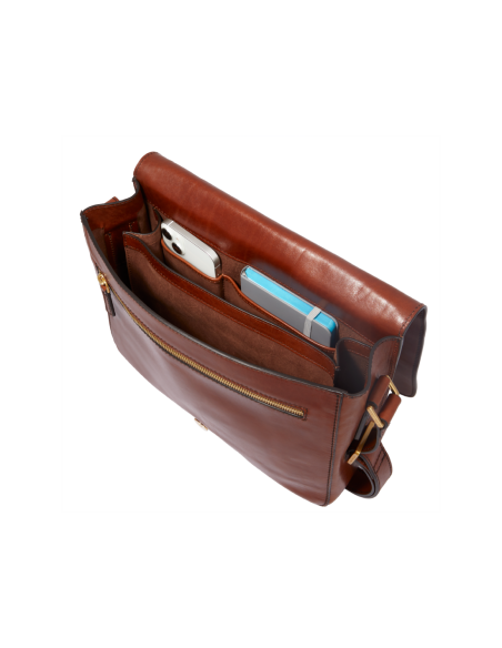 Cartella messenger in pelle uomo The Bridge Story Uomo – Marrone/Oro - foto 5