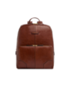 Zaino porta PC uomo in pelle una zip The Bridge Vespucci – Marrone/Oro
