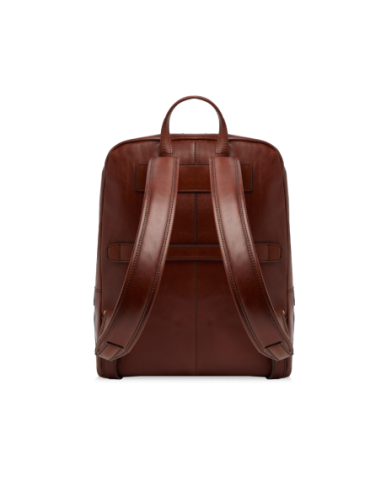 Zaino porta PC uomo in pelle una zip The Bridge Vespucci – Marrone/Oro - foto 3