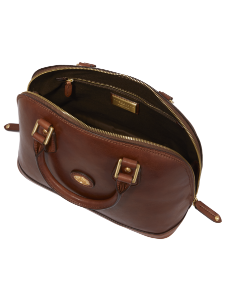 Borsa a mano in pelle con tracolla The Bridge Story Donna – Marrone/Oro - foto 4