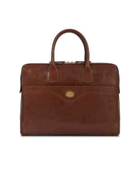 Borsa porta PC da donna in pelle The Bridge Story Donna – Marrone/Oro - foto 1