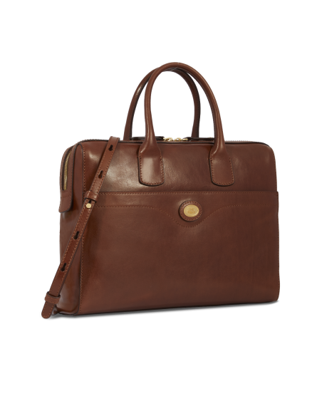 Borsa porta PC da donna in pelle The Bridge Story Donna – Marrone/Oro - foto 2