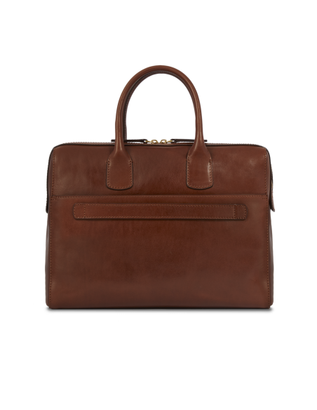 Borsa porta PC da donna in pelle The Bridge Story Donna – Marrone/Oro - foto 3