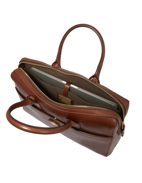 Borsa porta PC da donna in pelle The Bridge Story Donna – Marrone/Oro - foto 4
