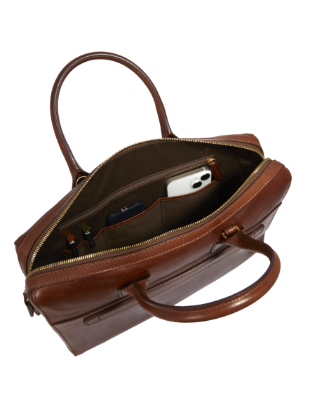 Borsa porta PC da donna in pelle The Bridge Story Donna – Marrone/Oro - foto 5