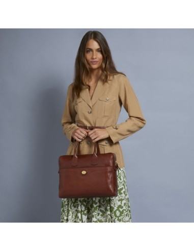 Borsa porta PC da donna in pelle The Bridge Story Donna – Marrone/Oro - foto 7