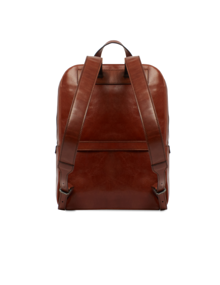 Zaino porta PC uomo in pelle due zip The Bridge Galileo – Marrone/Rutenio - foto 3