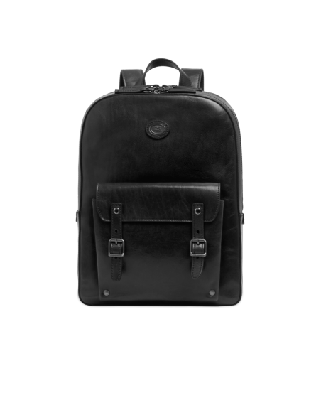 Zaino porta PC uomo in pelle due zip The Bridge Galileo – Nero/Rutenio - foto 1