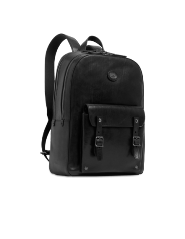 Zaino porta PC uomo in pelle due zip The Bridge Galileo – Nero/Rutenio - foto 2
