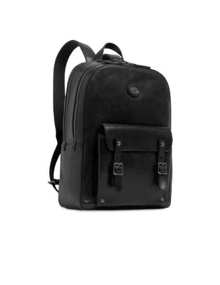 Zaino porta PC uomo in pelle due zip The Bridge Galileo – Nero/Rutenio - foto 2