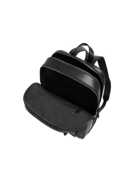 Zaino porta PC uomo in pelle due zip The Bridge Galileo – Nero/Rutenio - foto 4