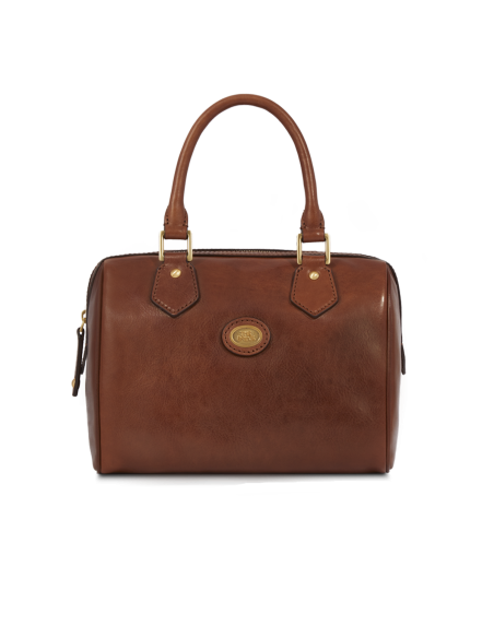Bauletto in pelle con tracolla removibile The Bridge Story Donna – Marrone/Oro - foto 1