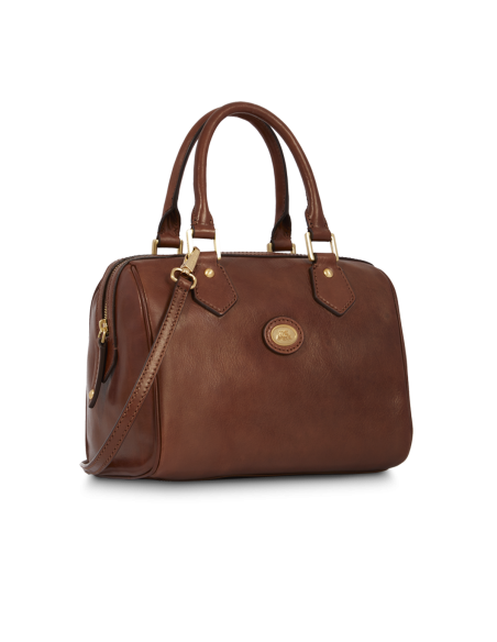 Bauletto in pelle con tracolla removibile The Bridge Story Donna – Marrone/Oro - foto 2