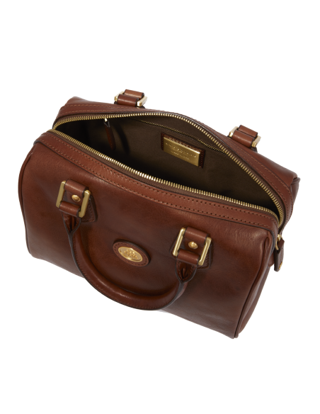 Bauletto in pelle con tracolla removibile The Bridge Story Donna – Marrone/Oro - foto 4