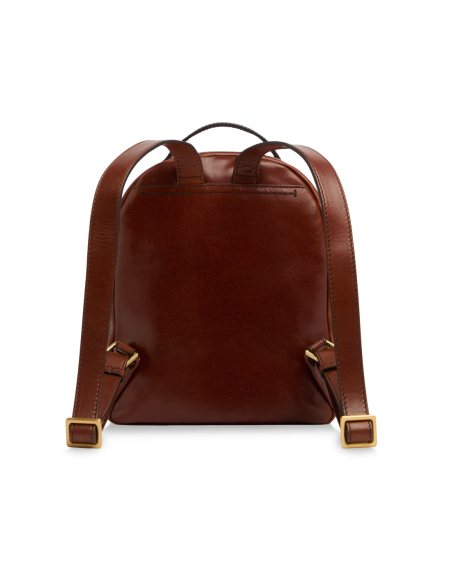 Zaino donna in pelle The Bridge Pearl District – Marrone/Oro - foto 3