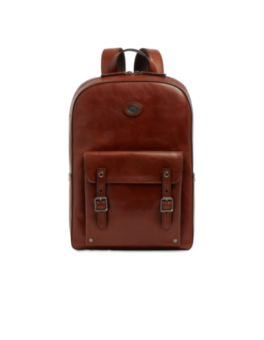Zaino porta PC uomo in pelle una zip The Bridge Galileo – Marrone/Rutenio - foto 1