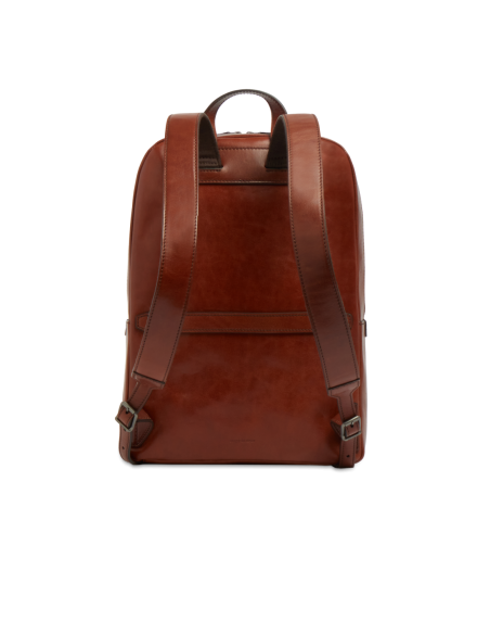 Zaino porta PC uomo in pelle una zip The Bridge Galileo – Marrone/Rutenio - foto 3