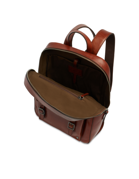 Zaino porta PC uomo in pelle una zip The Bridge Galileo – Marrone/Rutenio - foto 4
