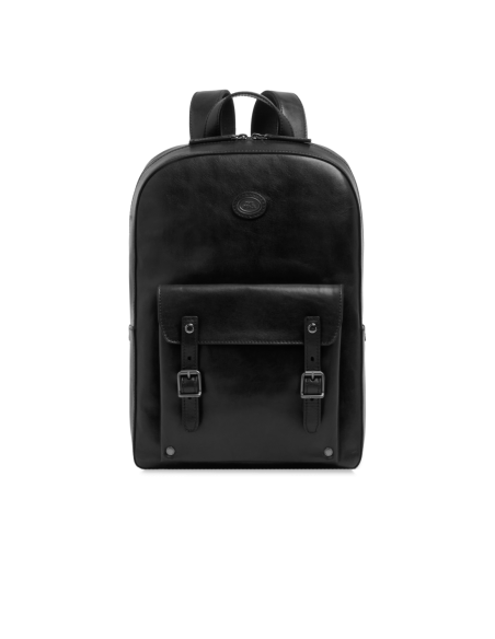 Zaino porta PC uomo in pelle una zip The Bridge Galileo – Nero/Rutenio - foto 1