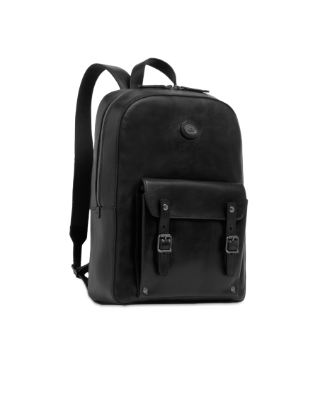 Zaino porta PC uomo in pelle una zip The Bridge Galileo – Nero/Rutenio - foto 2