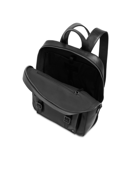 Zaino porta PC uomo in pelle una zip The Bridge Galileo – Nero/Rutenio - foto 4