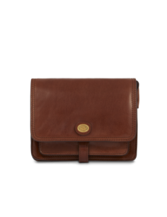 Borsa a tracolla in pelle a scomparti 26 cm The Bridge Story Donna – Marrone/Oro - foto 1