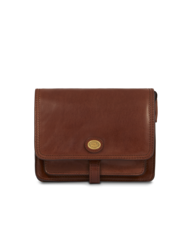 Borsa a tracolla in pelle a scomparti 26 cm The Bridge Story Donna – Marrone/Oro - foto 1