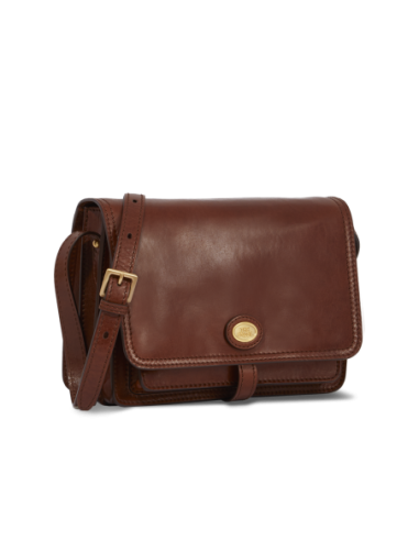 Borsa a tracolla in pelle a scomparti 26 cm The Bridge Story Donna – Marrone/Oro - foto 2