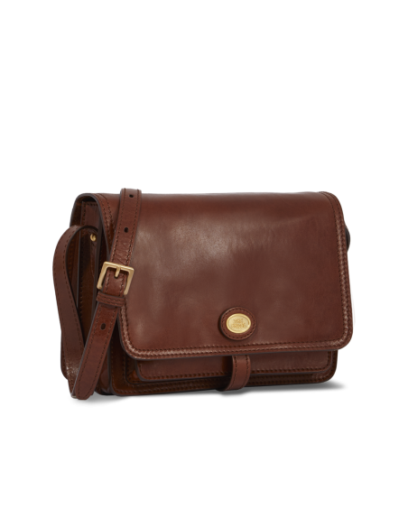 Borsa a tracolla in pelle a scomparti 26 cm The Bridge Story Donna – Marrone/Oro - foto 2