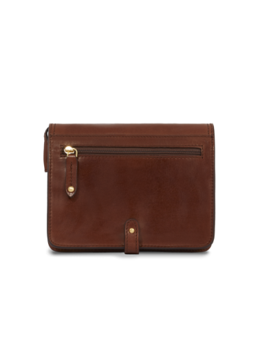 Borsa a tracolla in pelle a scomparti 26 cm The Bridge Story Donna – Marrone/Oro - foto 3
