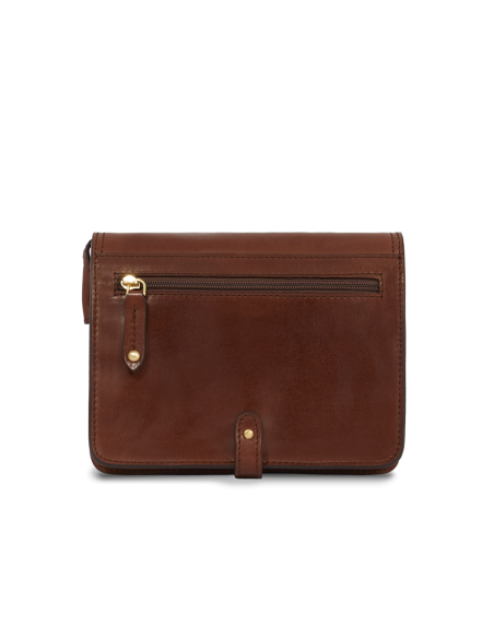 Borsa a tracolla in pelle a scomparti 26 cm The Bridge Story Donna – Marrone/Oro - foto 3