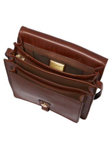 Borsa a tracolla in pelle a scomparti 26 cm The Bridge Story Donna – Marrone/Oro - foto 4