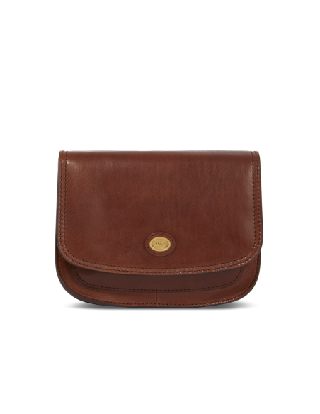 Borsa a tracolla in pelle a scomparti 27 cm The Bridge Story Donna – Marrone/Oro - foto 1