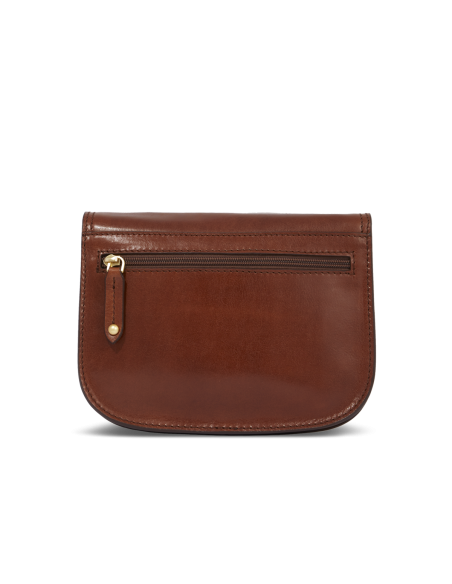 Borsa a tracolla in pelle a scomparti 27 cm The Bridge Story Donna – Marrone/Oro - foto 3
