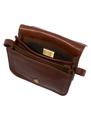 Borsa a tracolla in pelle a scomparti 27 cm The Bridge Story Donna – Marrone/Oro - foto 4