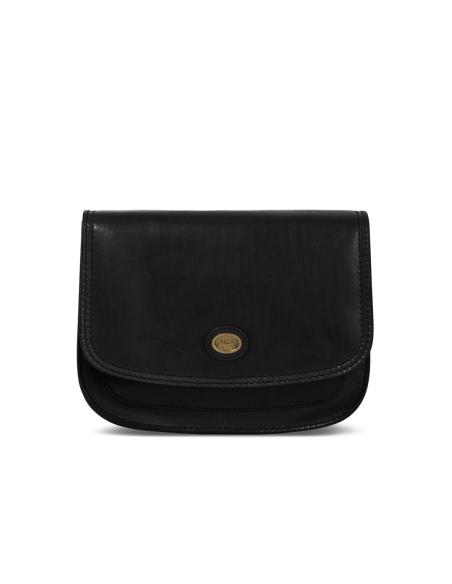 Borsa a tracolla in pelle a scomparti 27 cm The Bridge Story Donna – Nero/Oro - foto 1