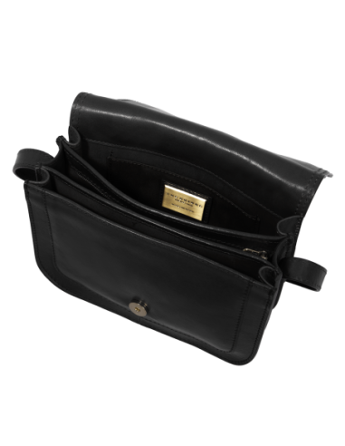 Borsa a tracolla in pelle a scomparti 27 cm The Bridge Story Donna – Nero/Oro - foto 4