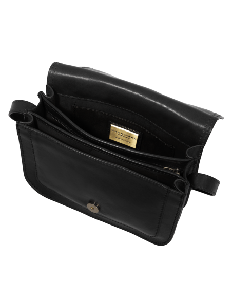 Borsa a tracolla in pelle a scomparti 27 cm The Bridge Story Donna – Nero/Oro - foto 4