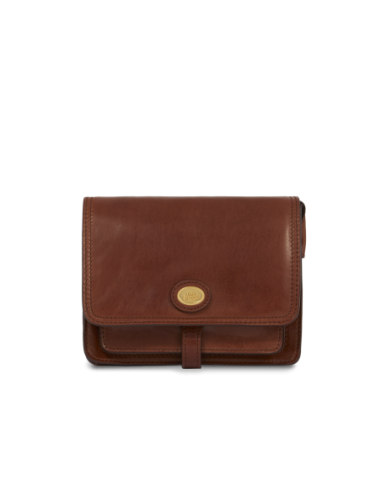 Borsa a tracolla piccola in pelle a scomparti The Bridge Story Donna – Marrone/Oro - foto 1