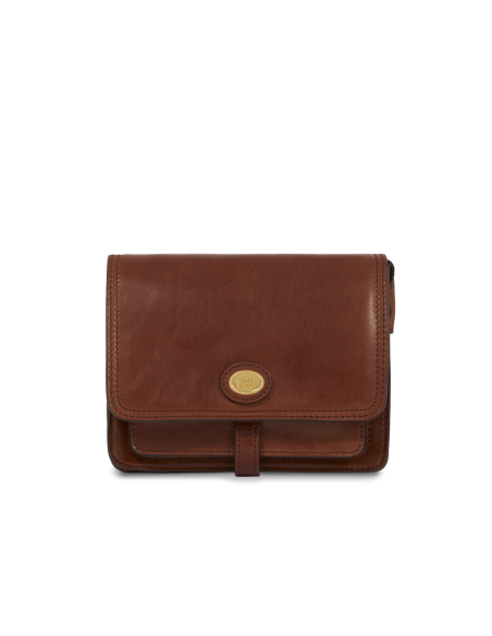 Borsa a tracolla piccola in pelle a scomparti The Bridge Story Donna – Marrone/Oro - foto 1