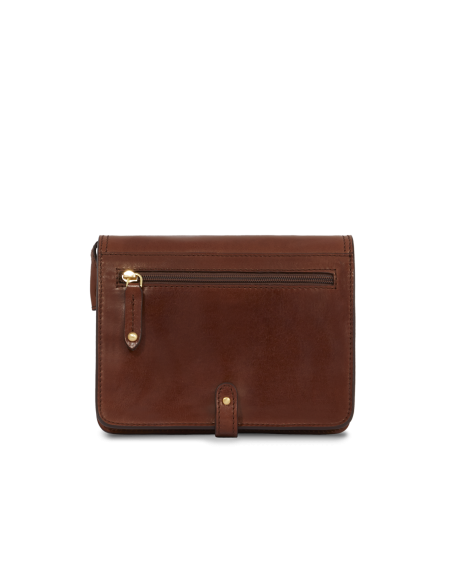 Borsa a tracolla piccola in pelle a scomparti The Bridge Story Donna – Marrone/Oro - foto 3