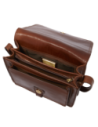 Borsa a tracolla piccola in pelle a scomparti The Bridge Story Donna – Marrone/Oro