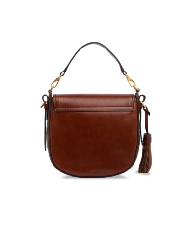 Borsa a tracolla in pelle con manico removibile The Bridge Pearl District – Marrone/Oro - foto 3