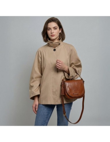Borsa a tracolla in pelle con manico removibile The Bridge Pearl District – Marrone/Oro - foto 5