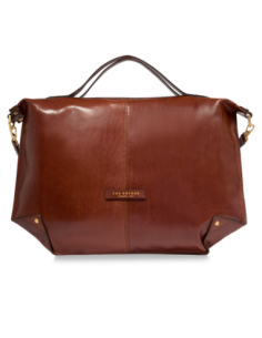 Borsa a tracolla in pelle con zip taglia L The Bridge Icons – Marrone/Oro - foto 1