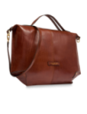 Borsa a tracolla in pelle con zip taglia L The Bridge Icons – Marrone/Oro