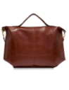 Borsa a tracolla in pelle con zip taglia L The Bridge Icons – Marrone/Oro