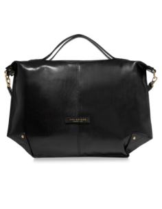 Borsa a tracolla in pelle con zip taglia L The Bridge Icons – Nero/Oro - foto 1