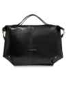 Borsa a tracolla in pelle con zip taglia L The Bridge Icons – Nero/Oro